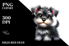 Happy Cartoon Miniature Schnauzer Baby, Transparent PNG Product Image 2