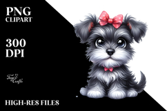 Happy Cartoon Miniature Schnauzer Baby, Transparent PNG Product Image 2