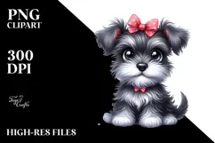 Happy Cartoon Miniature Schnauzer Baby, Transparent PNG Product Image 2