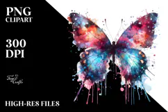 Grunge Butterfly Painting PNG Product Image 2