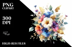 Vibrant Morning Glory Bouquet PNG Product Image 2