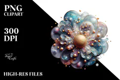 Abstract Cosmos Watercolor Splash PNG Product Image 2