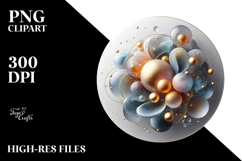 Abstract Cosmos Watercolor Splash PNG Product Image 2