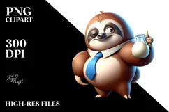 Goofy Cartoon Sloth PNG Product Image 2
