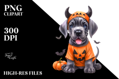 Cute Baby Great Dane in Halloween Costume PNG Product Image 2