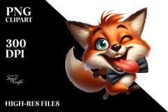 Silly Cartoon Fox Jumping PNG Product Image 2