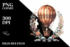 Vintage Rusted Hot Air Balloon | Clipart Product Image 1