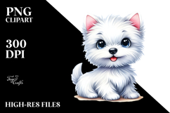 Watercolor Cute Cartoon West Highland White Terrier Product Image 2