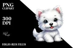 Watercolor Cute Cartoon West Highland White Terrier Product Image 2