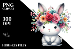 Cartoon-Style Watercolor Bunny, Transparent PNG Product Image 2