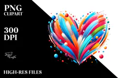 Simple Paintbrush Style Heart, PNG Product Image 2