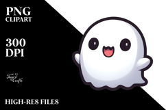 Cute Ghost Boo on White Background PNG Product Image 2