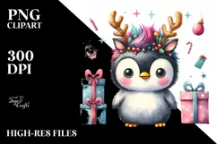 cute Baby Watercolor Penguin PNG Product Image 3
