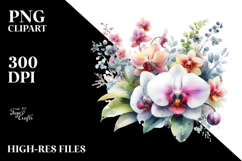 Washed Orchid Watercolor Sublimation Clipart Product Image 2