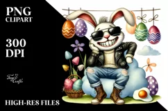 Goofy Bunny with Leather Jeans PNG Product Image 2