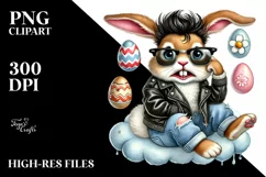 Goofy Bunny with Leather Jeans PNG Product Image 2