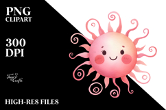 Cheerful Pinkish Sun in Watercolor Product Image 2