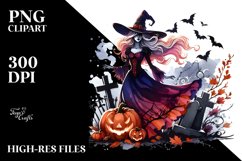 Witch Dressed Halloween | Sublimation Clipart Product Image 1