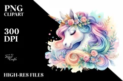 Colorful Baby Unicorn | Sublimation | Clipart Product Image 3