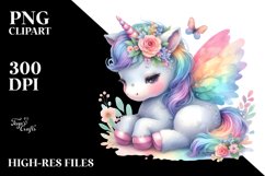 Colorful Baby Unicorn | Sublimation | Clipart Product Image 3