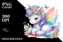 Colorful Baby Unicorn | Sublimation | Clipart Product Image 3