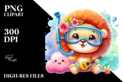 Baby Lion with Snorkel Set, Colorful PNG Product Image 2