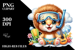 Baby Lion Guitar PNG Product Image 2