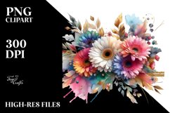 Colorful Gerbera Abstract Frame | Clipart Product Image 3
