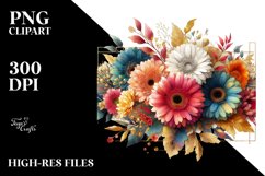 Colorful Gerbera Abstract Frame | Clipart Product Image 3