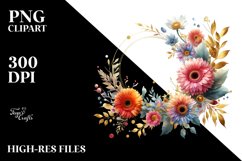 Colorful Gerbera Abstract Frame | Clipart Product Image 3