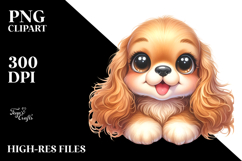 Happy Cute Cocker Spaniel Watercolor PNG Product Image 2