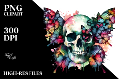 Colorful Grunge Skull PNG Product Image 2