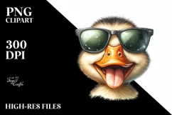 Detailed Cute Duck Sunglasses Watercolor Product Image 3