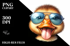 Funny Cute Duck Portrait Smiling | Sunglasses Forehead Product Image 1