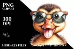 sunny Tongue Duck Portrait Smiling Sunglasses | Clipart Product Image 1