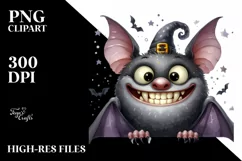 Funny Bat with Goofy Smile PNG Product Image 3
