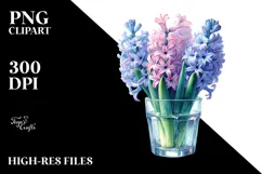 Watercolor Filled with Large Hyacinth | Clipart Product Image 2