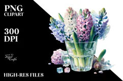 Watercolor Filled with Large Hyacinth | Clipart Product Image 2