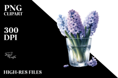 Watercolor Filled with Large Hyacinth | Clipart Product Image 2