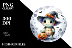 Cute Halloween Baby Turtle PNG Product Image 2