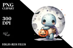 Cute Halloween Baby Turtle PNG Product Image 2