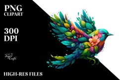 Bird with Flowers, Transparent PNG Product Image 3