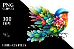 Bird with Flowers, Transparent PNG Product Image 3