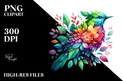 Bird with Flowers, Transparent PNG Product Image 3