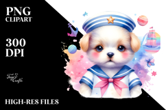 Vibrant Pastel Cute Puppy Sailor Suit Product Image 2
