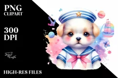 Vibrant Pastel Cute Puppy Sailor Suit Product Image 3