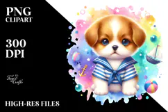 Vibrant Pastel Cute Puppy Sailor Suit Product Image 2