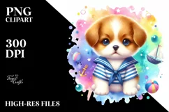 Vibrant Pastel Cute Puppy Sailor Suit Product Image 4