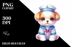 Vibrant Pastel Cute Puppy Sailor Suit Product Image 1