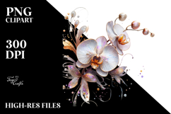 Orchid with Metallic Insertions PNG Product Image 2